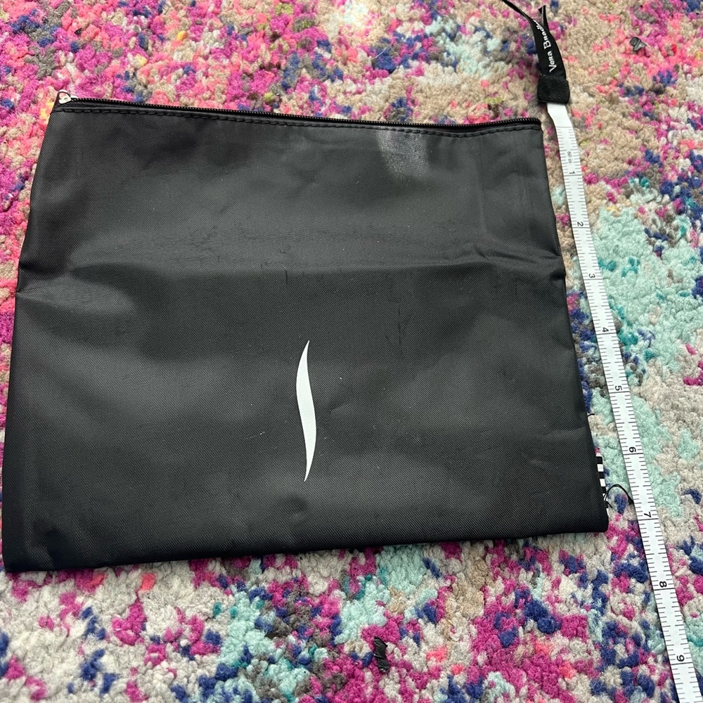 Sephora Black Fold-Top Cosmetic Pouch with White Logo and snap zipper - Picture 2 of 4